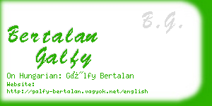 bertalan galfy business card